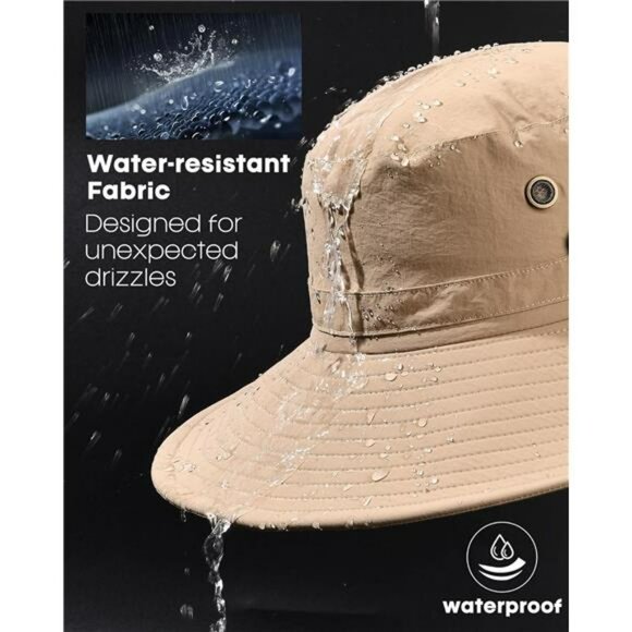 Mens wide brim sun hat UPF outdoor fishing hiking beach safari summer cap - Picture 6 of 8